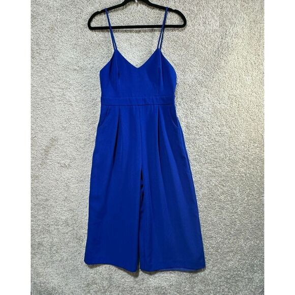 C/MEO Collective Power Trip Jumpsuit Womens Medium Blue Wide-Leg Spaghetti Strap - Picture 4 of 16